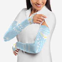 Polynesian Vintage Floral Arm Sleeves Azure Motifs LT7 - Polynesian Pride