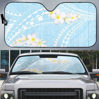 Polynesian Vintage Floral Auto Sun Shade Azure Motifs LT7 Azure - Polynesian Pride