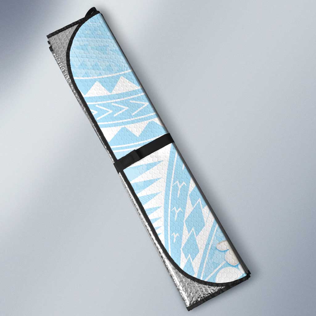 Polynesian Vintage Floral Auto Sun Shade Azure Motifs LT7 - Polynesian Pride