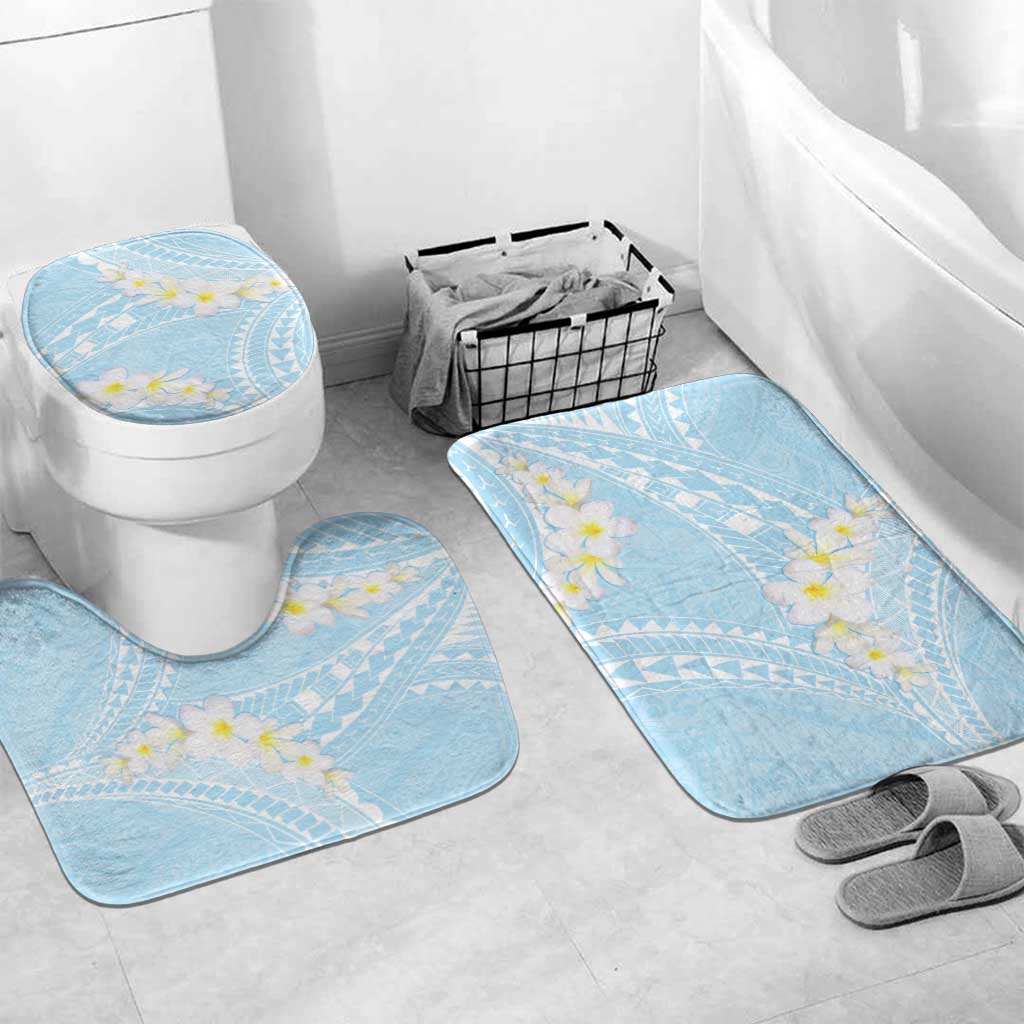 Polynesian Vintage Floral Bathroom Set Azure Motifs LT7 Mat Set Only (3 pcs) One Size Azure - Polynesian Pride