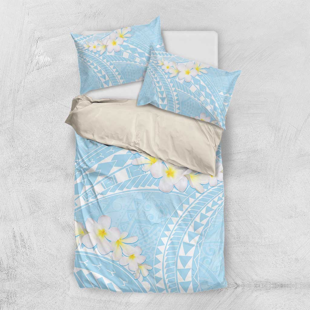 Polynesian Vintage Floral Bedding Set Azure Motifs LT7 US Twin 172cm x 218cm Azure - Polynesian Pride