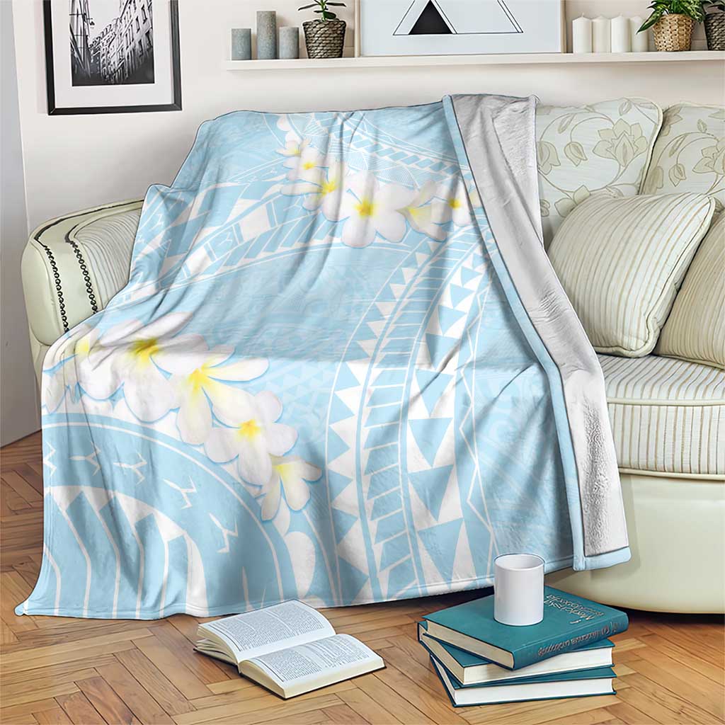 Polynesian Vintage Floral Blanket Azure Motifs LT7 Azure - Polynesian Pride