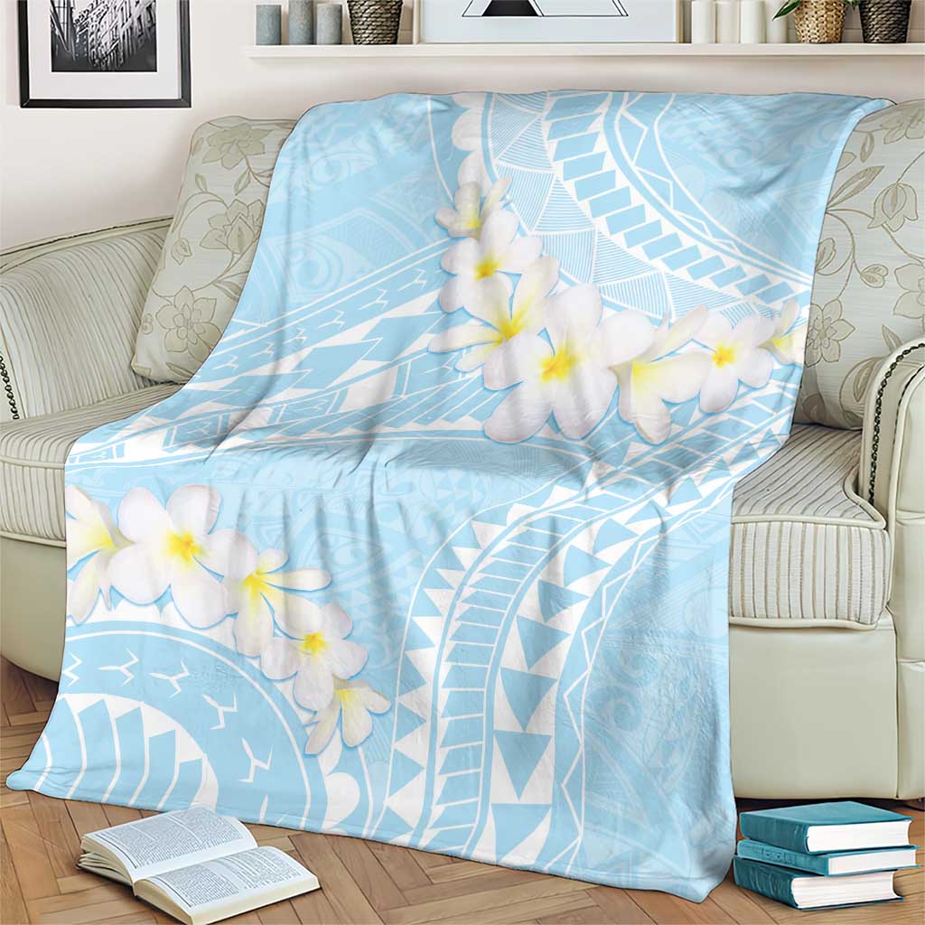 Polynesian Vintage Floral Blanket Azure Motifs LT7 - Polynesian Pride