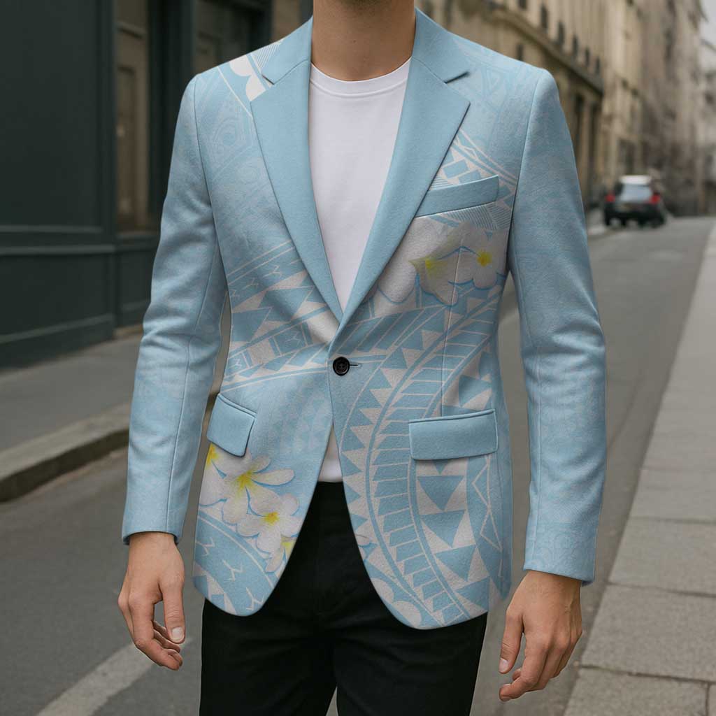 Polynesian Vintage Floral Blazer Azure Motifs LT7 - Polynesian Pride