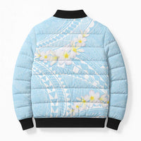 Polynesian Vintage Floral Bomber Puffer Jacket Azure Motifs LT7 - Polynesian Pride