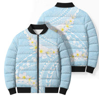 Polynesian Vintage Floral Bomber Puffer Jacket Azure Motifs LT7 - Polynesian Pride