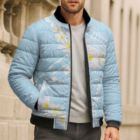 Polynesian Vintage Floral Bomber Puffer Jacket Azure Motifs LT7 - Polynesian Pride
