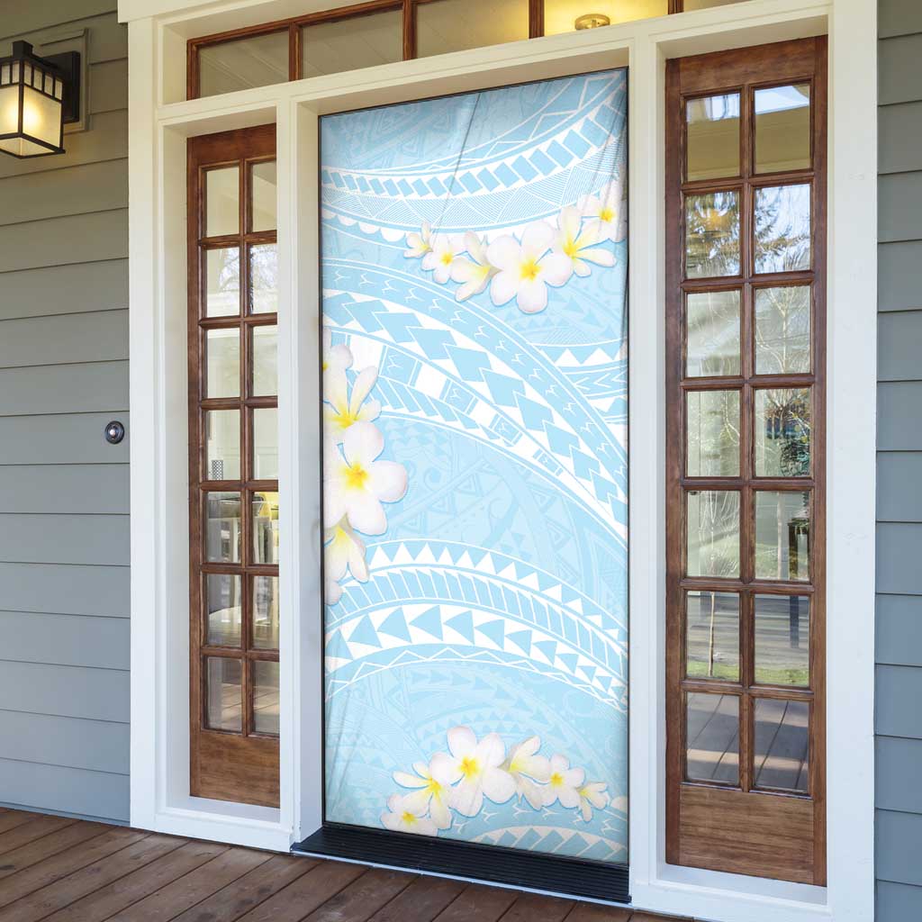 Polynesian Vintage Floral Door Cover Azure Motifs LT7 - Polynesian Pride