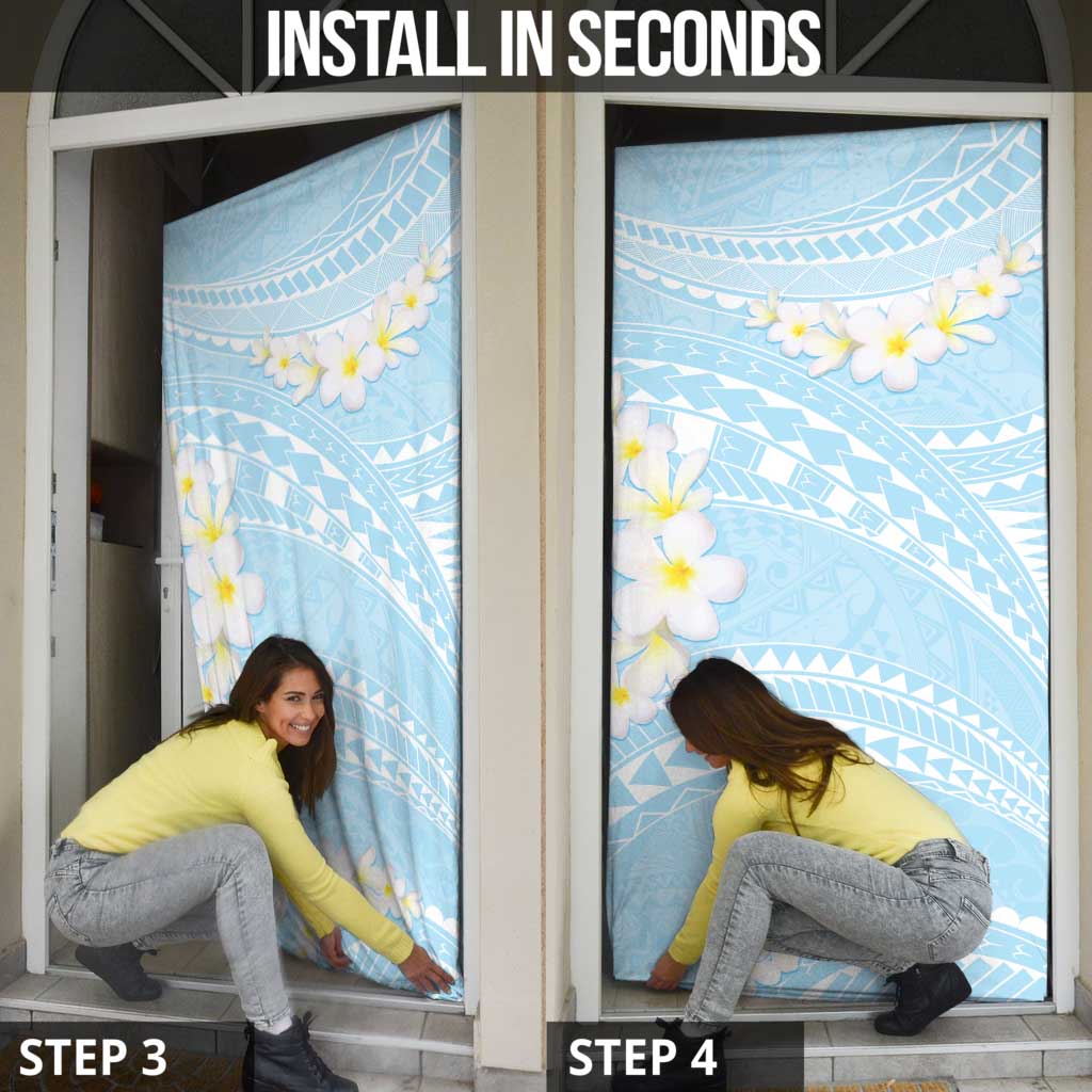 Polynesian Vintage Floral Door Cover Azure Motifs LT7 - Polynesian Pride