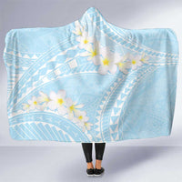 Polynesian Vintage Floral Hooded Blanket Azure Motifs LT7 One Size Azure - Polynesian Pride