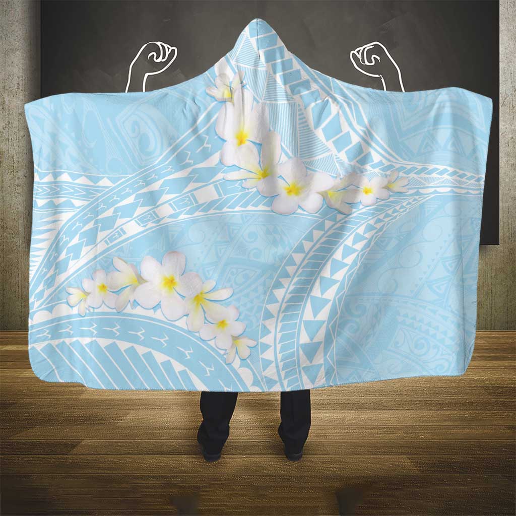 Polynesian Vintage Floral Hooded Blanket Azure Motifs LT7 - Polynesian Pride
