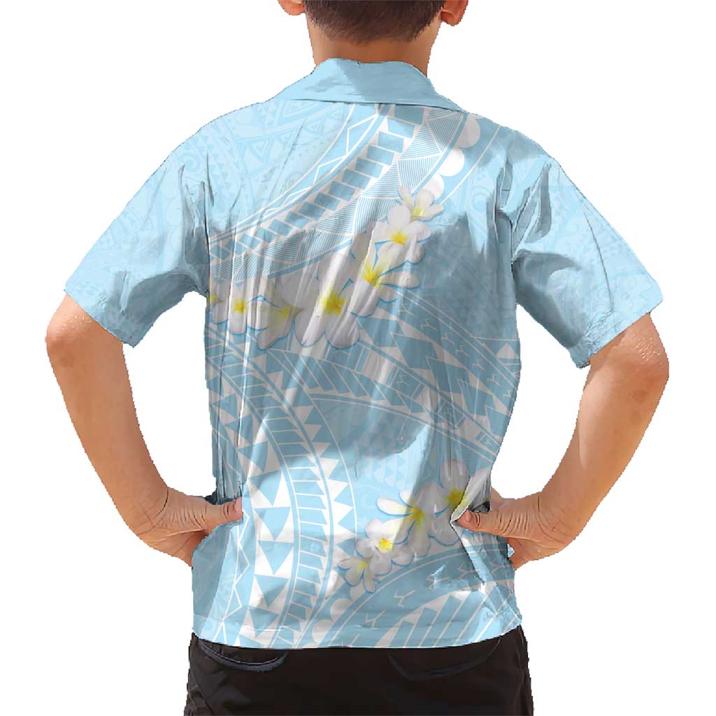 Polynesian Vintage Floral Kid Hawaiian Shirt Azure Motifs LT7 - Polynesian Pride