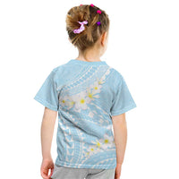 Polynesian Vintage Floral Kid T Shirt Azure Motifs LT7 - Polynesian Pride