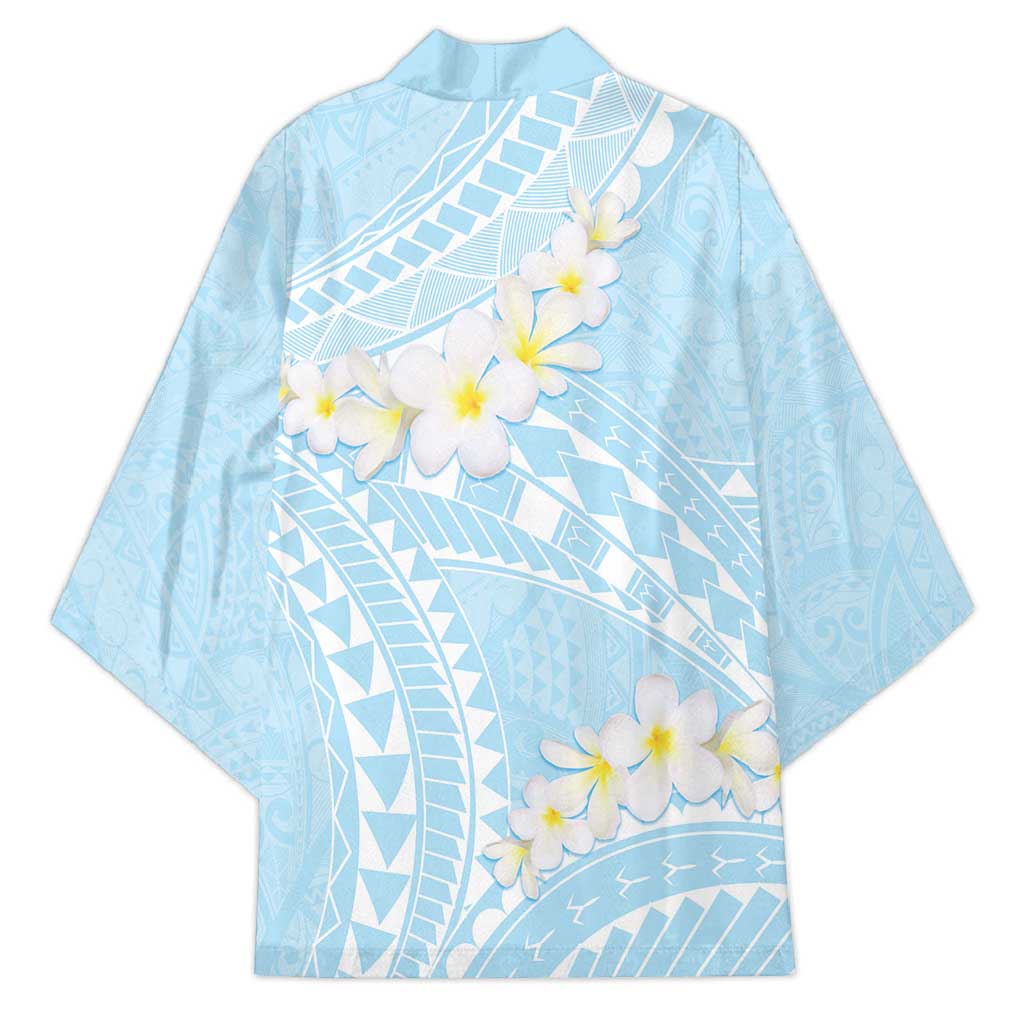 Polynesian Vintage Floral Kimono Azure Motifs LT7 - Polynesian Pride