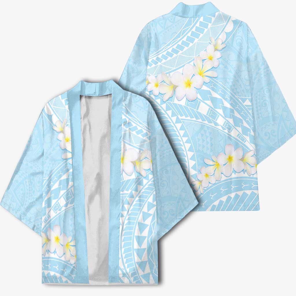 Polynesian Vintage Floral Kimono Azure Motifs LT7 - Polynesian Pride