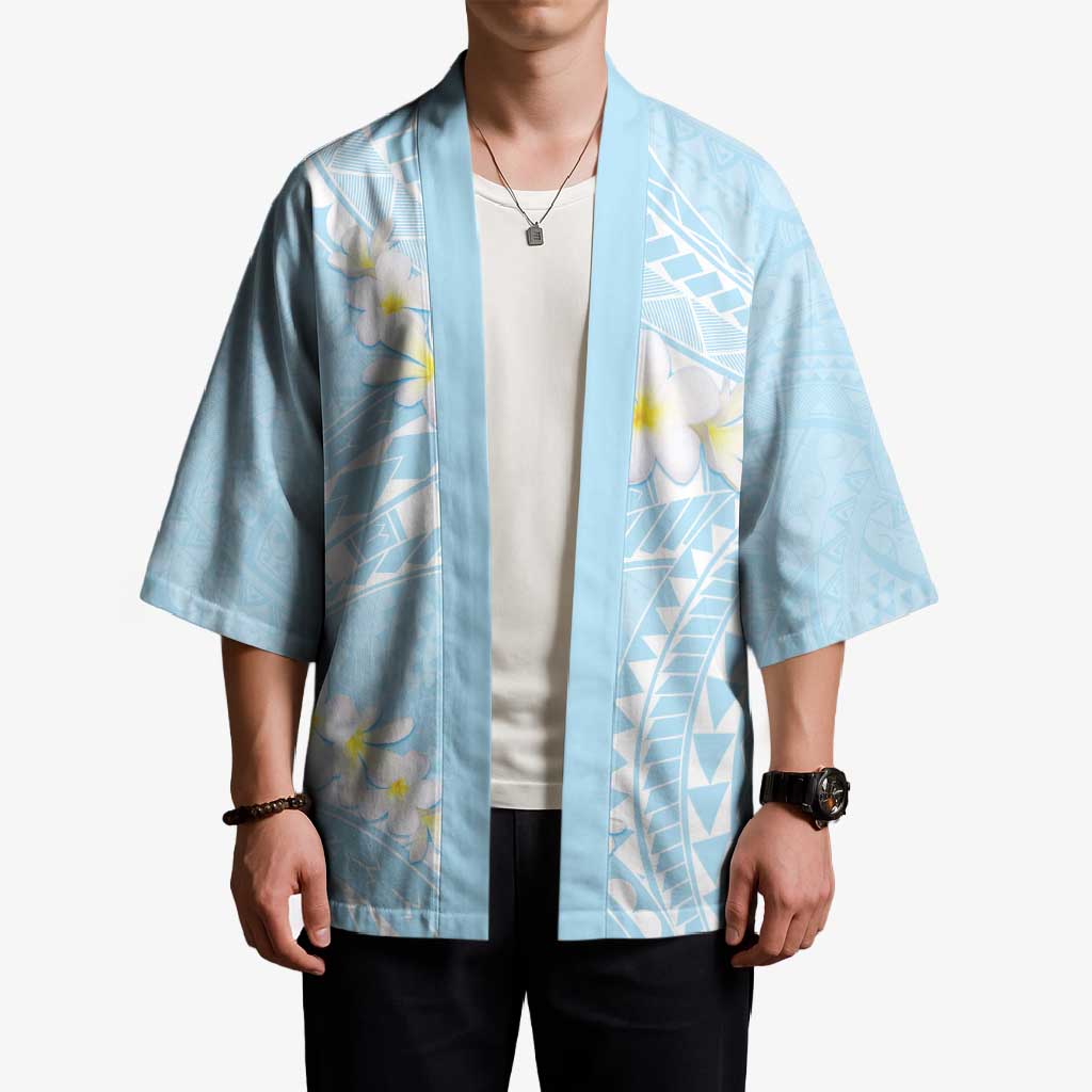 Polynesian Vintage Floral Kimono Azure Motifs LT7 - Polynesian Pride