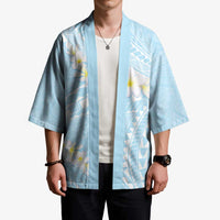 Polynesian Vintage Floral Kimono Azure Motifs LT7 - Polynesian Pride