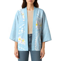 Polynesian Vintage Floral Kimono Azure Motifs LT7 - Polynesian Pride