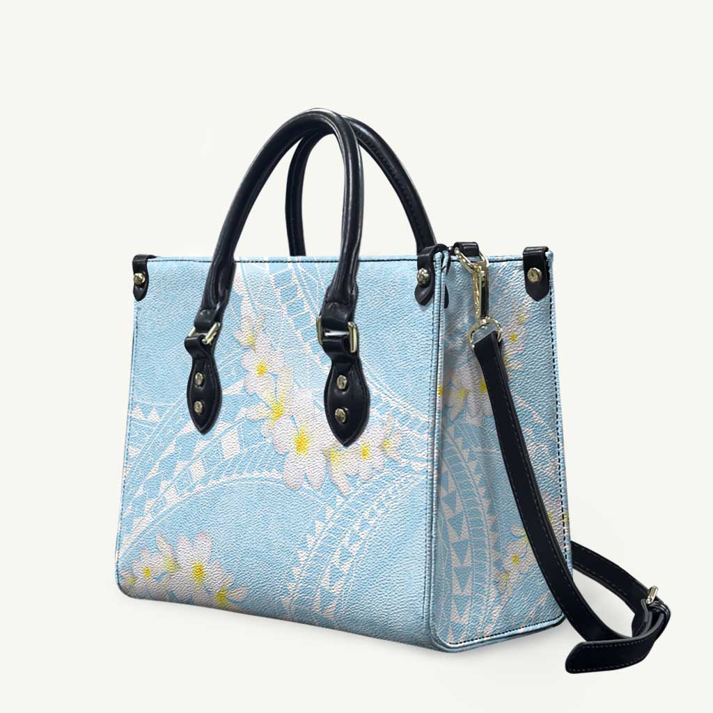 Polynesian Vintage Floral Leather Bag Azure Motifs LT7 Azure - Polynesian Pride