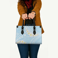 Polynesian Vintage Floral Leather Bag Azure Motifs LT7 - Polynesian Pride
