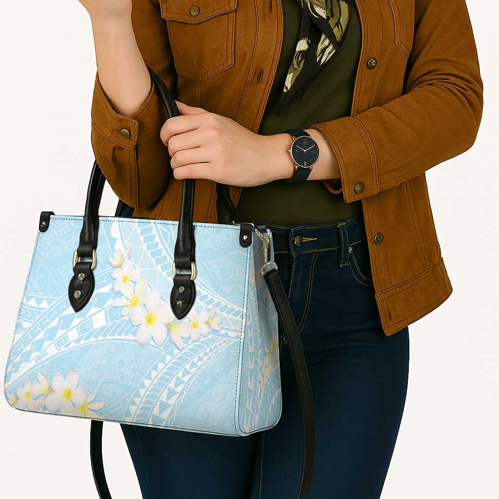 Polynesian Vintage Floral Leather Bag Azure Motifs LT7 - Polynesian Pride