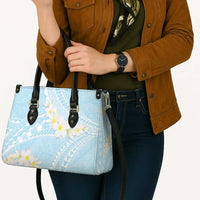 Polynesian Vintage Floral Leather Bag Azure Motifs LT7 - Polynesian Pride