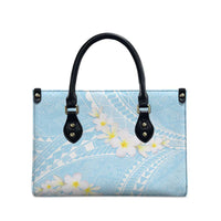 Polynesian Vintage Floral Leather Bag Azure Motifs LT7 - Polynesian Pride