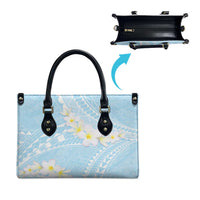 Polynesian Vintage Floral Leather Bag Azure Motifs LT7 - Polynesian Pride