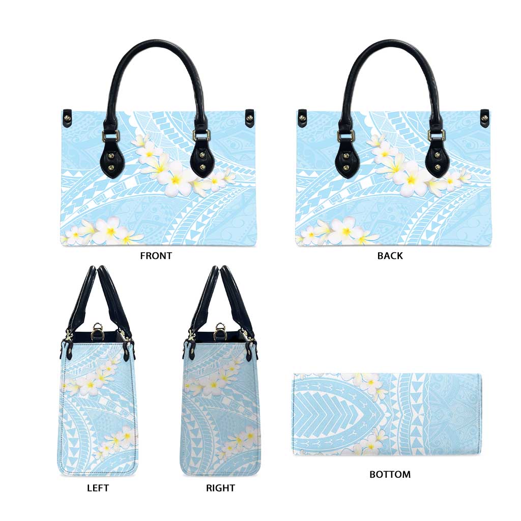 Polynesian Vintage Floral Leather Bag Azure Motifs LT7 - Polynesian Pride