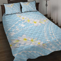 Polynesian Vintage Floral Quilt Bed Set Azure Motifs LT7 Azure - Polynesian Pride