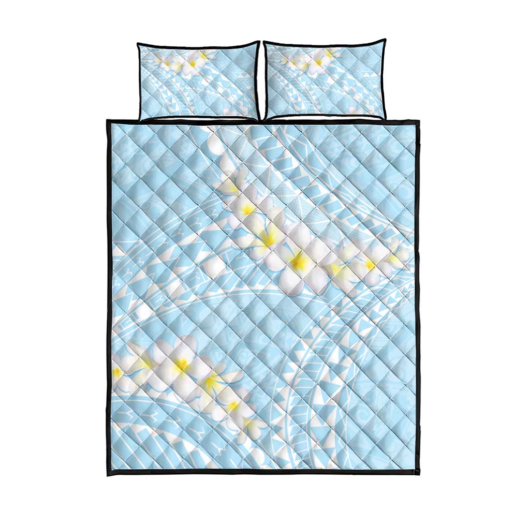 Polynesian Vintage Floral Quilt Bed Set Azure Motifs LT7 - Polynesian Pride