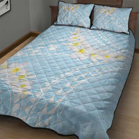 Polynesian Vintage Floral Quilt Bed Set Azure Motifs LT7 - Polynesian Pride