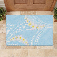Polynesian Vintage Floral Rubber Doormat Azure Motifs LT7 Azure - Polynesian Pride