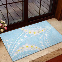 Polynesian Vintage Floral Rubber Doormat Azure Motifs LT7 - Polynesian Pride
