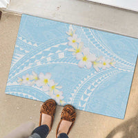 Polynesian Vintage Floral Rubber Doormat Azure Motifs LT7 - Polynesian Pride
