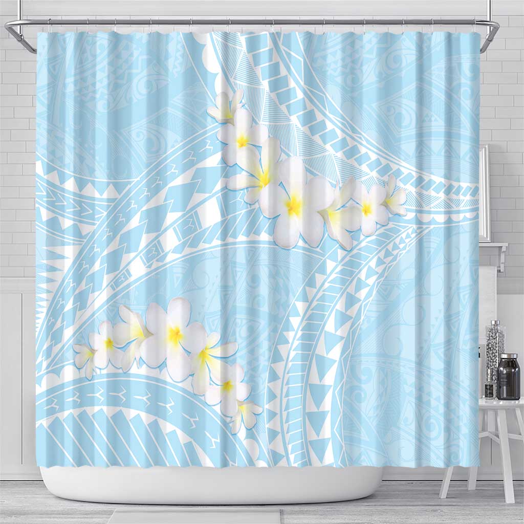 Polynesian Vintage Floral Shower Curtain Azure Motifs LT7 - Polynesian Pride
