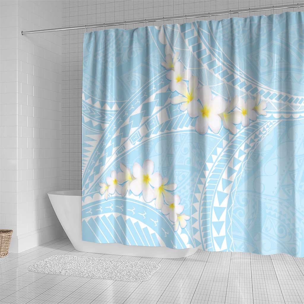 Polynesian Vintage Floral Shower Curtain Azure Motifs LT7 - Polynesian Pride