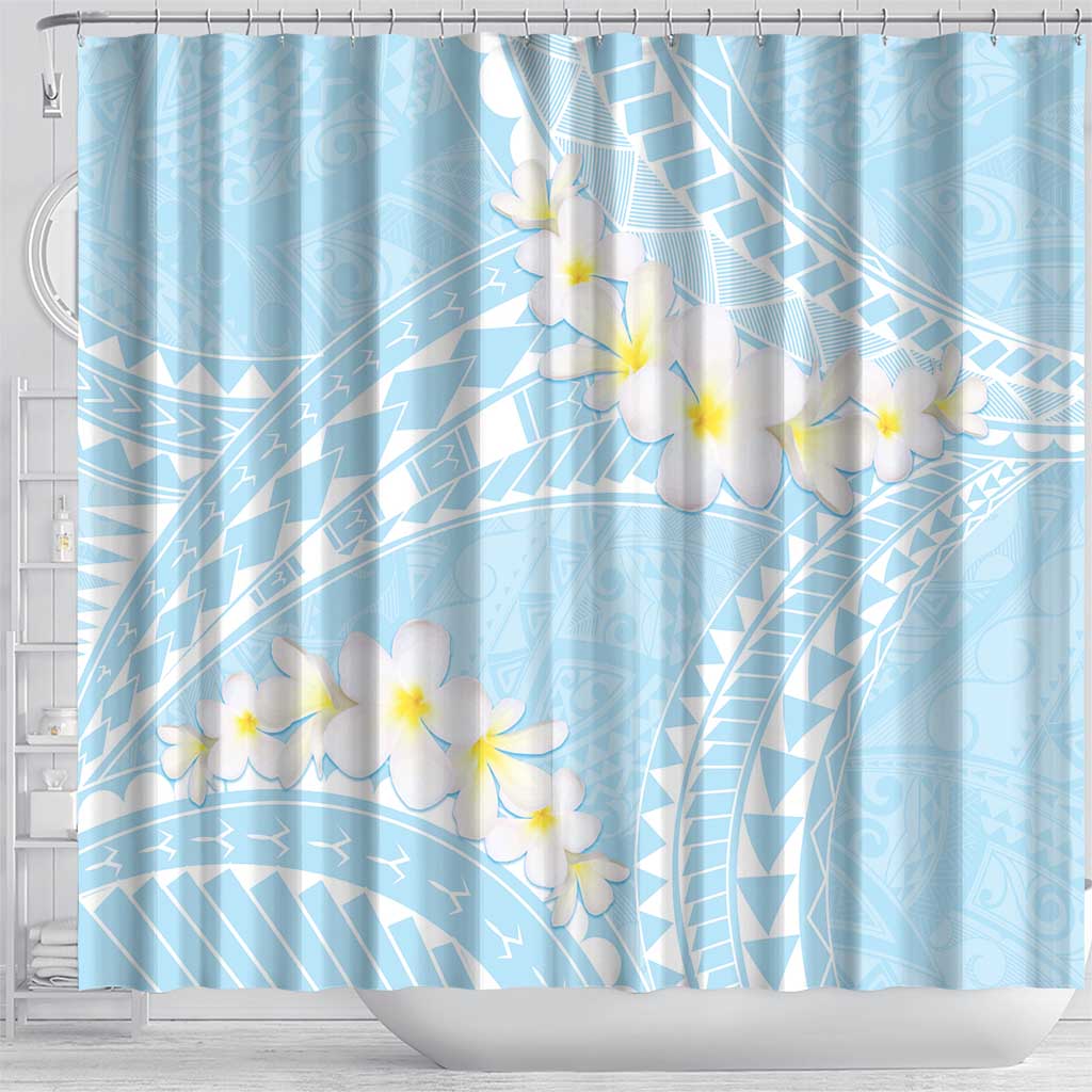 Polynesian Vintage Floral Shower Curtain Azure Motifs LT7 - Polynesian Pride