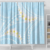 Polynesian Vintage Floral Shower Curtain Azure Motifs LT7 - Polynesian Pride
