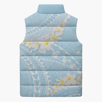 Polynesian Vintage Floral Sleeveless Puffer Jacket Azure Motifs LT7 - Polynesian Pride