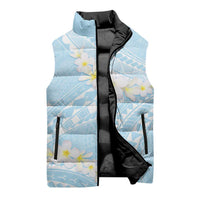 Polynesian Vintage Floral Sleeveless Puffer Jacket Azure Motifs LT7 - Polynesian Pride