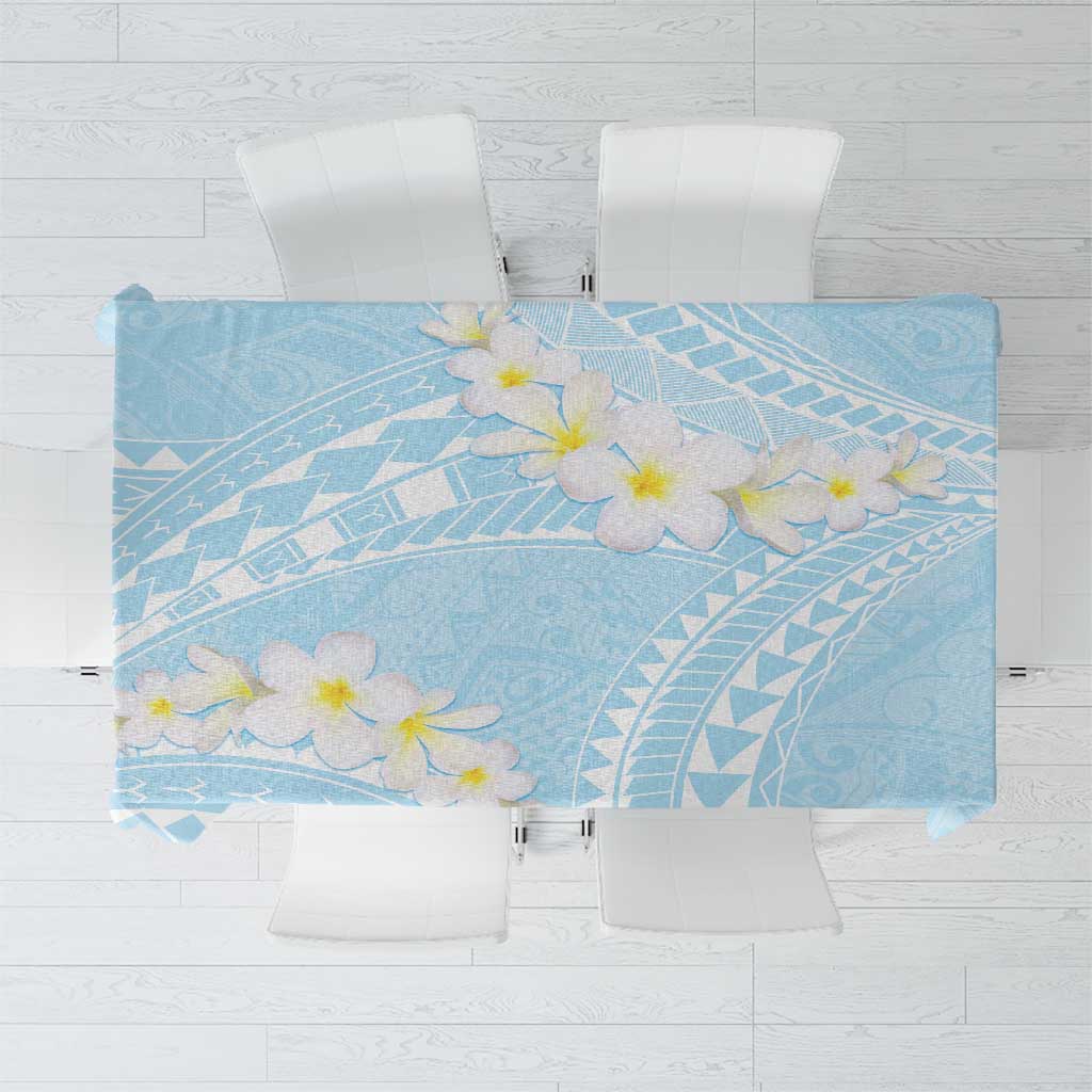 Polynesian Vintage Floral Tablecloth Azure Motifs LT7 Azure - Polynesian Pride