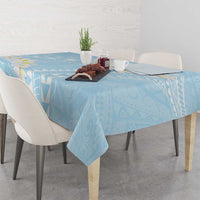 Polynesian Vintage Floral Tablecloth Azure Motifs LT7 - Polynesian Pride