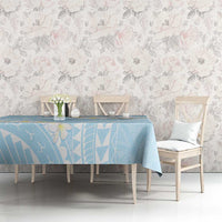 Polynesian Vintage Floral Tablecloth Azure Motifs LT7 - Polynesian Pride