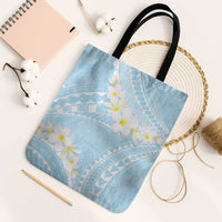 Polynesian Vintage Floral Tote Bag Azure Motifs LT7 Black Strap One Size Azure - Polynesian Pride