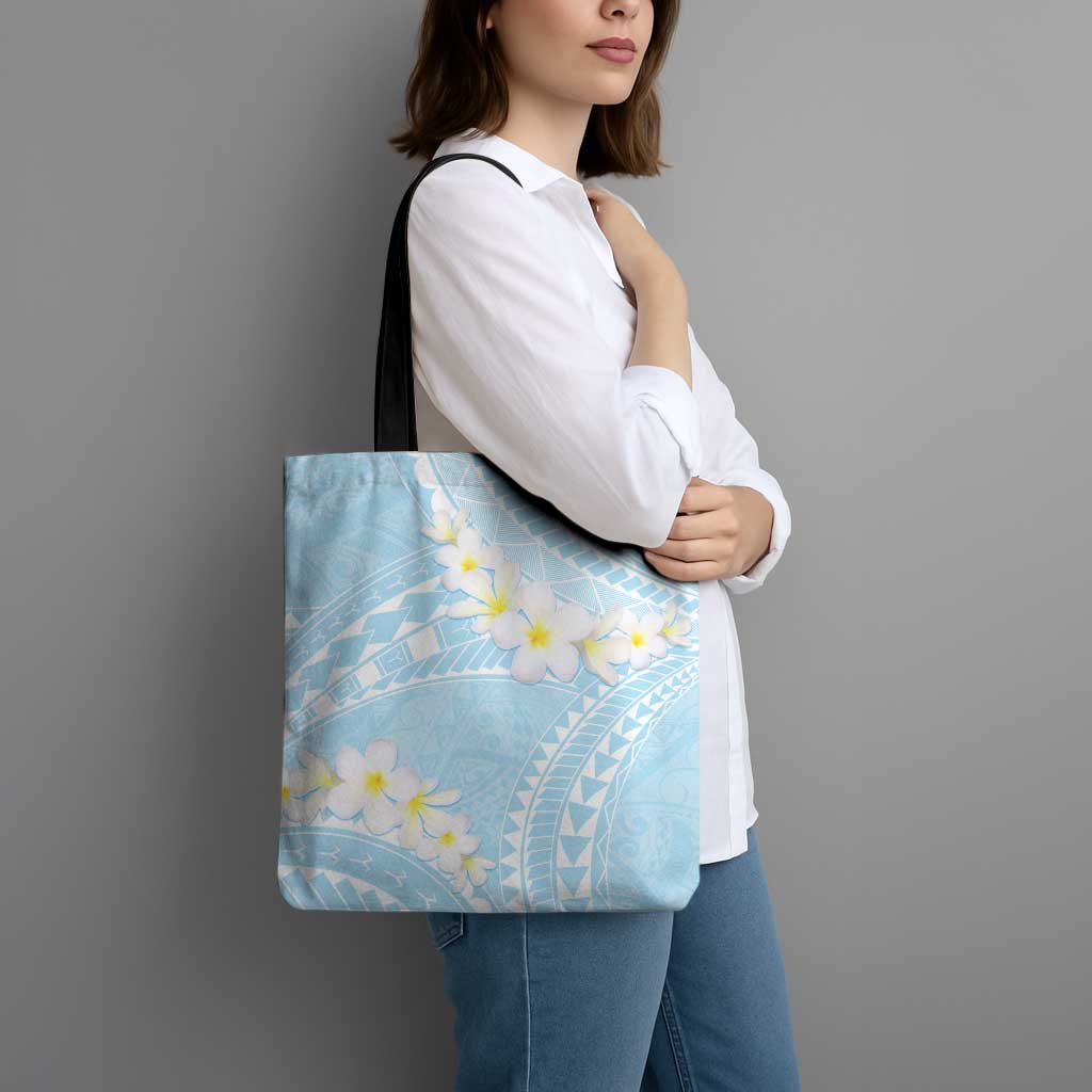Polynesian Vintage Floral Tote Bag Azure Motifs LT7 - Polynesian Pride