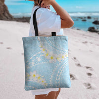 Polynesian Vintage Floral Tote Bag Azure Motifs LT7 - Polynesian Pride