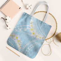 Polynesian Vintage Floral Tote Bag Azure Motifs LT7 White Strap One Size Azure - Polynesian Pride