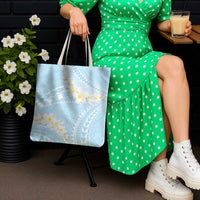 Polynesian Vintage Floral Tote Bag Azure Motifs LT7 - Polynesian Pride