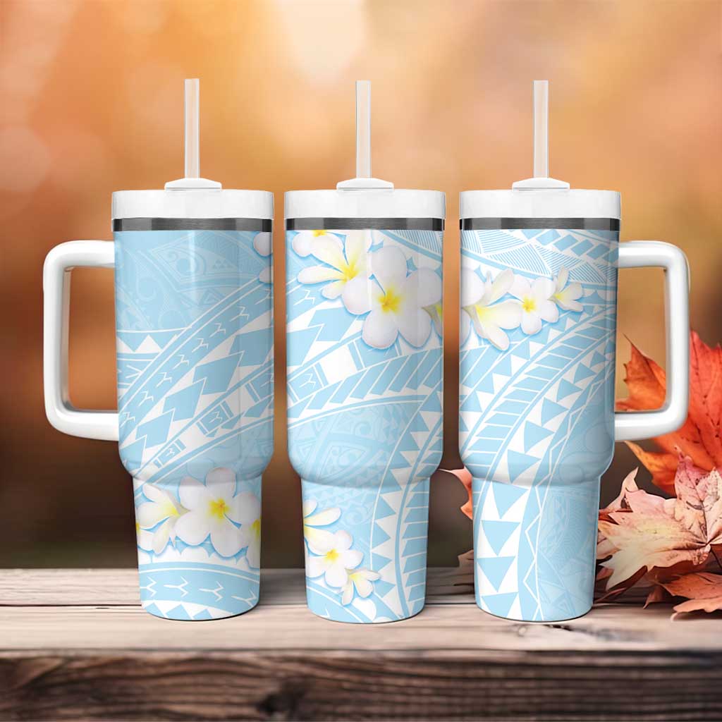 Polynesian Vintage Floral Tumbler With Handle Azure Motifs LT7 - Polynesian Pride